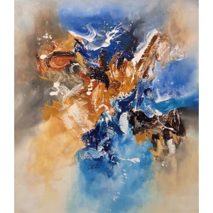 S. M. Naqvi, 30 x 36 Inch, Acrylic on Canvas, Abstract Painting, AC-SMN-177